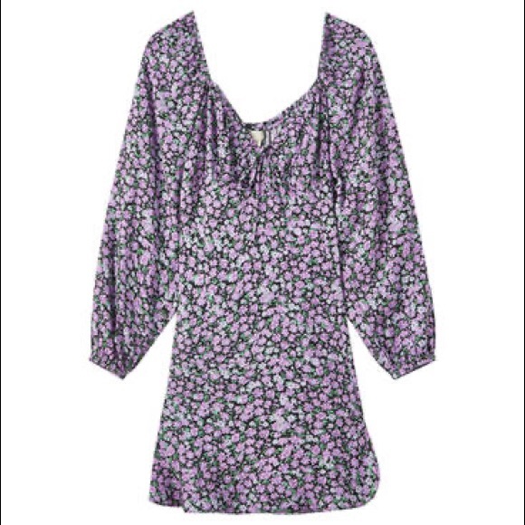 PULL&BEAR Floral Dress With Gathered Detail - Picture 2 of 6